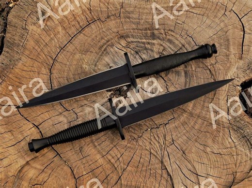 Lot of 2 Handmade Army Sykes Commando 2nd and 3rd Pattern Dagger Knife Hunting Dagger With Leather Sheath - Etsy