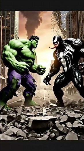 Hulk vs Venom: Sheher Ki Tabahi & Emotional Twist! 😱💚 #shortfeed #shortsfeed #avengers #shorts
