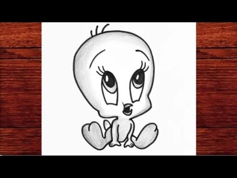 Easy Tweety Bird Drawing 🐥🐣 How to Draw Tweety with Pencil Step by Step for Beginners