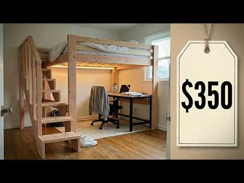 DIY Loft Bed with Stairs for $350 | Full Size Build, No Ladder Needed