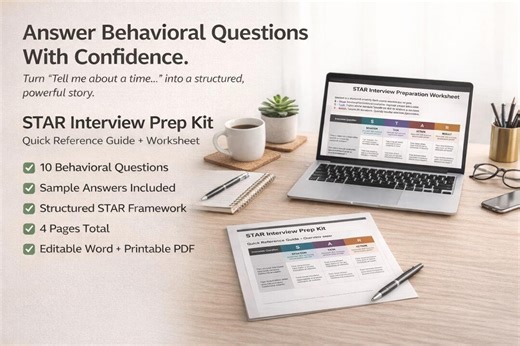 STAR Interview Prep Worksheet | Behavioral Interview Guide + Examples - Etsy