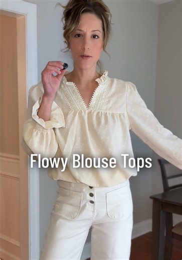 If you love a flowy fit on a blouse— you’re gonna love this one! Those ruffles on the collar & sleeves and delicate crocheted vneck are absolutely beautiful! #blouse #womensblouses #workblouse #longsleeveblouse #springfashionfest Mundoven Boho Tops for Women V Neck Blouses Flowy Swiss Dot Dressy Casual Lace Womens Long Sleeve Shirts 2026