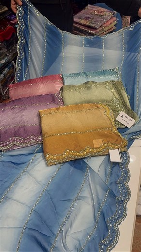Beautiful Ombre Shade Handwork Sarees | Scalping Border & Color To Color Sequins Work ✨