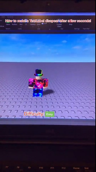 How to make a disapearing TextLabel#fyp #foryou #fy #tiktokroblox #roblox #creativeroblox #tiktok