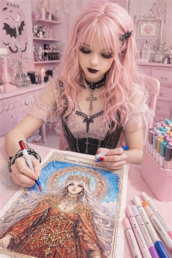 Gothic Coloring Page Printable, Dark Aesthetic Fantasy Art, Highly Detailed Coloring Page, Cozy Relaxing Activity, Instant Download PDF - Etsy