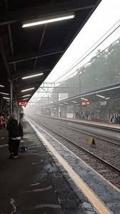 Depok, West Java Indonesia - October 22nd 2023: This is the video taken in a commuter line in Indonesia during a rainy day.