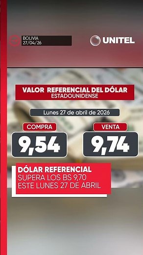 The reference dollar rate exceeds Bs 9.70 this Monday, April 27th