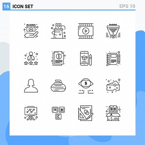 Download Stock Vector Icon Pack of 16 Line Signs and Symbols for dollar data magician filter video app Editable Vector Design Elements for free