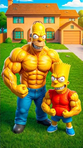 The Simpsons Turn Muscular After One Drink! | Rank Up | Epic Revenge Prank! #shorts #simpsons