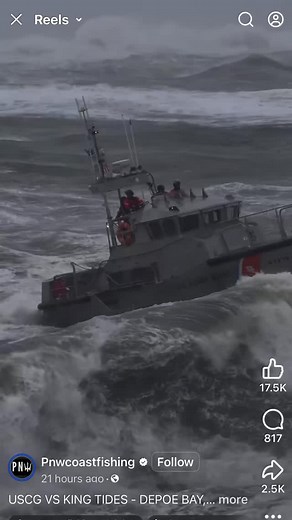 Hey guys—remember the story of Joe testing the then-prototype rescue USCG boat at Cape Disappointment? My friend Evanita @evanitaewm found this video of one of that model in service during the King Tides at Depoe Bay, OR. Sharing for visual aid purposes. And now I bet you can guess which of the two of us is prone to seasickness. (Hint: it’s not him.) | Sheila McLean