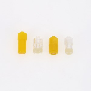 [Hot Item] Medmount Medical Disposable Sterile Transparent Yellow Injection Stopper Heparin Cap with Luer Lock Connector