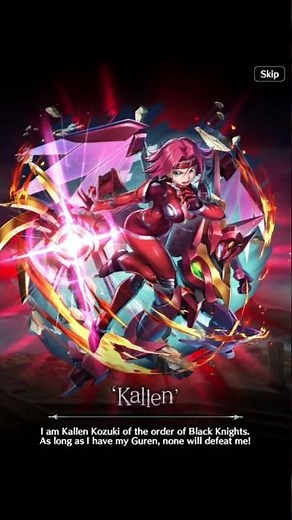 Kallen (Code Geass Collab) | Summon Animation | Japanese Dub | LAST CLOUDIA