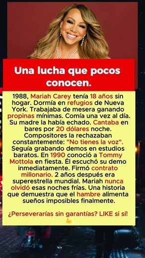 La historia de Mariah Carey durmiendo en refugios antes de ser famosa