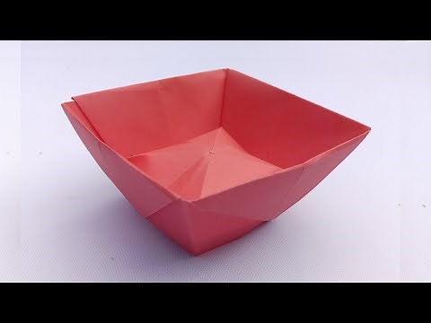 How to Make a Paper Bowl - Easy Origami Bowl instructions crafts