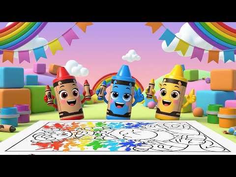 Three Little Toy Crayons Draw Draw Draw | Learning Colors & Drawing Song for Kids