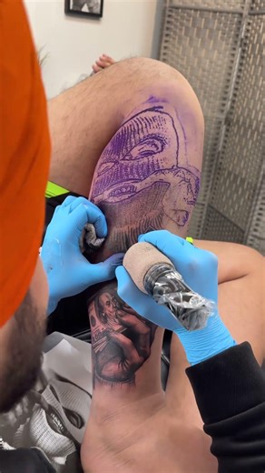 ASMR Tattoo Process ✍️ | Satisfying Tattoo Sounds | Relaxing Tattoo Shorts