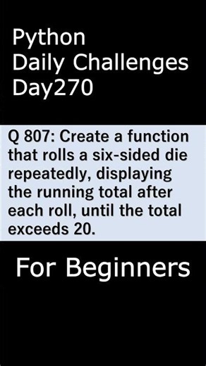 Python Daily Challenges Day270 For Beginners #programming #python #beginnersstitch