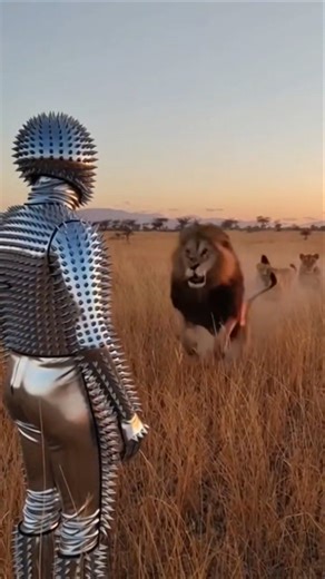 Most Dangerous Suit in the World! 😱 Sher Bhi Darr Gaya."#youtubeshorts #shorts #lion