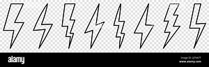 Set of lightning bolt line icons. Vector illustration isolated on transparent background Stock Vector Image & Art - Alamy