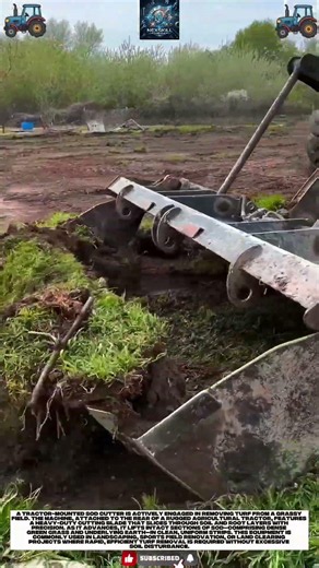 Tractor Sod Cutter Precision Turf Removal #SodCutter #Landscaping #HeavyEquipment #TurfHarvesting