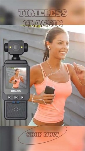 Compact Body Camera with 180° Rotatable Lens, Night Vision, WiFi & Built-in Fill Lights(black)
