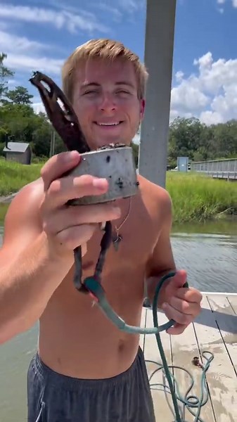 Magnet Fishing At A Boat Ramp