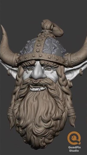 Epic 3D Dwarf Head Sculpting in ZBrush! #digitalart #3dprinting #3Dcharacter #sculpting