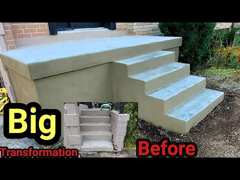 DIY Front Porch Makeover /Big Transformation Concrete , Tips for Beginners