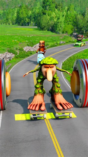 Sigma Cars VS Spike Bollards and Giant Spike Bollard in BeamNG.drive