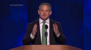 Former U.S. Rep. Adam Kinzinger speaks at the Democratic National Convention on its final night