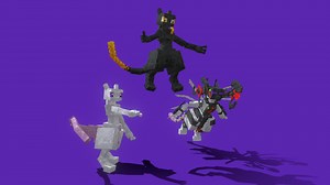 Mewtwo, Shadow Mewtwo and Armored Mewtwo - 3D model by AbstractJoker