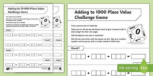 Adding to 1000 Place Value Challenge Game