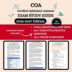 Coa Exam Review 2026 | Ophthalmic Assistant Certification | Ophthalmologist | Ophthalmology | Ophthalmic Assistant | Coa Study Guide - Etsy UK