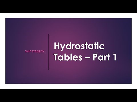 Ship stability - The use of hydrostatic tables (Part 1)