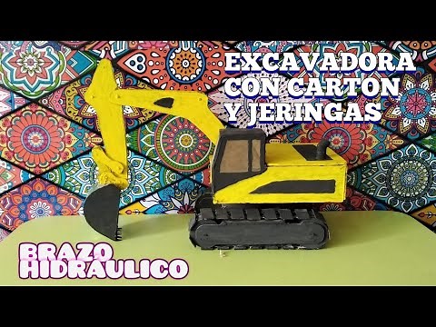 Como hacer una excavadora hidráulica de cartón