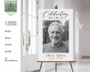 Funeral Welcome Sign: Celebration of Life Photo Poster Canva Template (digital Download) - Etsy UK