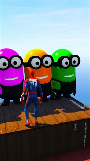 Epic Spider-Man Stunts: Car Explosions & Container Battles! 🚀💥 #gta #spiderman #shorts