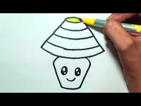 Cute Rainbow Lamp Art Drawing | Easy Lamp Coloring for Kids