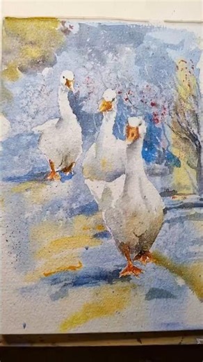 How to Paint Geese in Watercolor?- tutorial