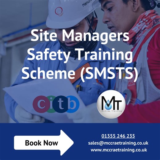 Attention all construction site managers! 🚨 The latest edition of our @CITB Site Managers Safety Training Scheme (SMSTS) will be taking place later this month (26th January), and is an essential course for those currently working as site managers, or those who are working towards it. This is a 5-day course which covers: - the relevant health and safety regulations - why it is important to adhere to them - best practice to ensure you are operating a safe site Secure your spot on our website: htt