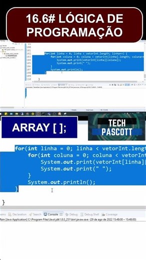 #16.6 - Curso Lógica de Programação Básico #programacao #logica #java