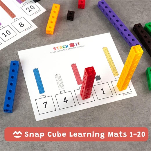 Snap Cube Learning Mats 1-20, Math Activity, Preschool, Kindergarten, Printable PDF - Etsy Australia