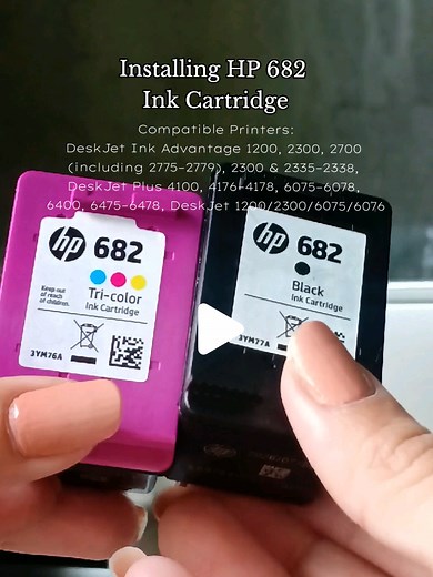 Installing HP 682 Ink Cartridge 🖨️ Compatible Printers: DeskJet Ink Advantage 1200, 2300, 2700 (including 2775–2779), 2300 & 2335–2338, DeskJet Plus 4100, 4176–4178, 6075–6078, 6400, 6475–6478, DeskJet 1200/2300/6075/6076 #hp682 #hp682ink #inkcartridges #ink #printer