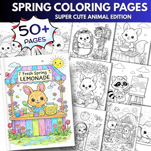 50+ Spring Coloring Pages, Spring Coloring Book, Animal Coloring Pages, Spring Coloring Sheets, Easter Coloring Pages, Kids Spring Activitie - Etsy UK