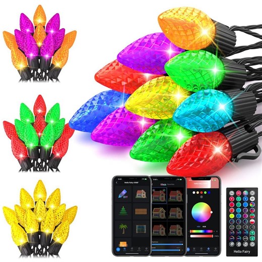 Reviews for AVATAR CONTROLS 33 ft. Smart String Lights Extendable C9 DIY Color Changing APP Remote Controlled Music Timer 50 LED | Pg 1 - The Home Depot
