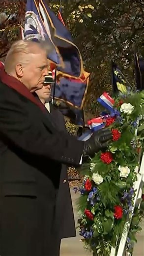 13K views · 604 reactions | President Trump took part in a wreath-laying ceremony at the Tomb of the Unknown Soldier in Arlington National Cemetery on Tuesday as he marked Veterans Day. Watch more by tapping the link in our bio. #trump #veteransday #cspan | C-SPAN | Facebook