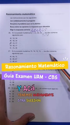 61K views · 558 reactions | Guía Examen UAM - CBS | Razonamiento Matemático #examenuam2025 # #examenuam #guiauam2025 | El Profe Luis | Facebook