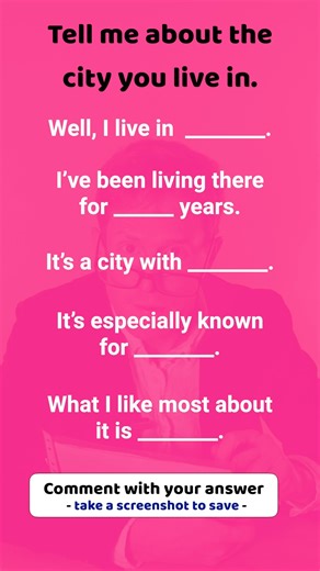 IELTS Model Answer Template | Tell me about the city you live in #ielts