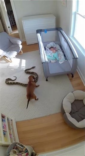INCREDIBLE! Dachshund Saves Baby from Giant Python 🤯 🚨 #TinyHero #animals