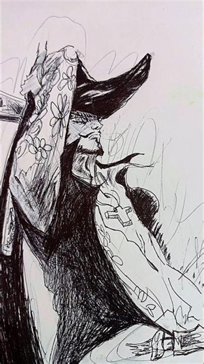 Drawing Mihawk 🤩 From One Piece 🧩🔥